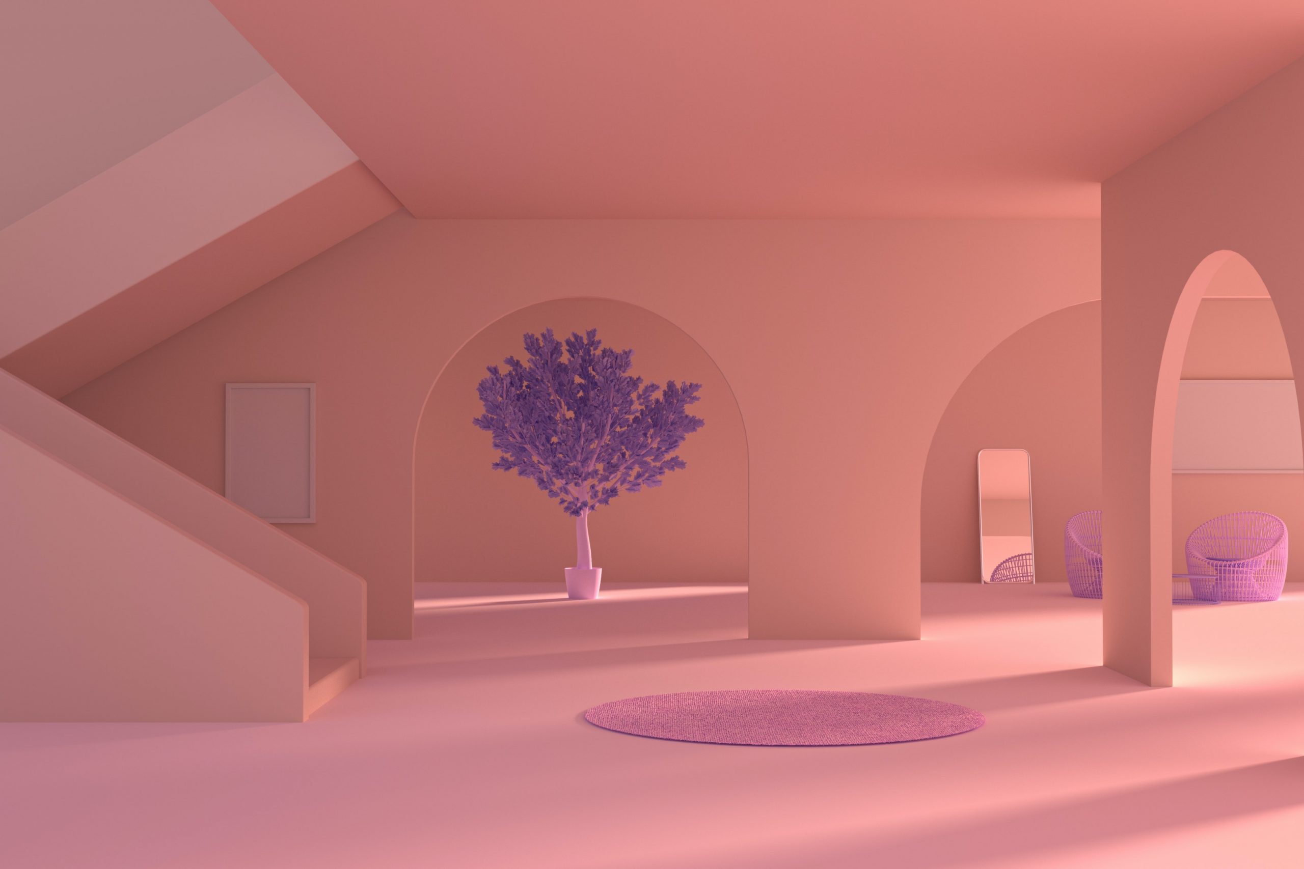 a beautiful pink room