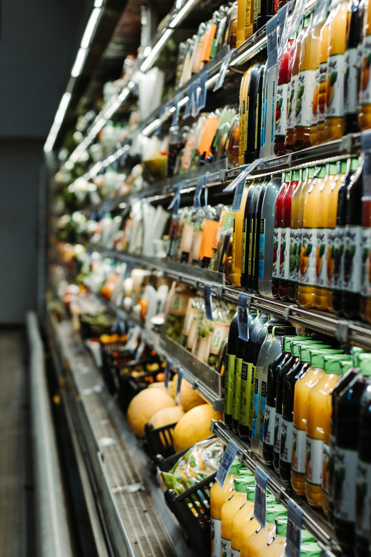 Image of food on supermarket shelves