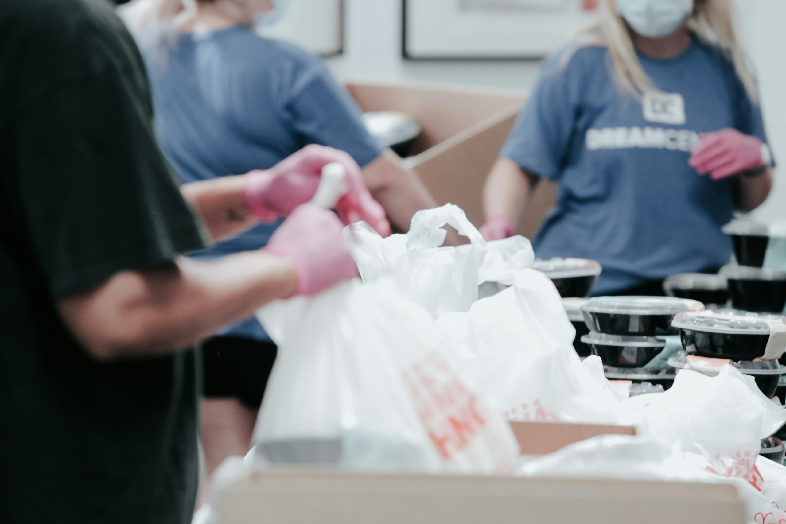 Image of people working at a food bank