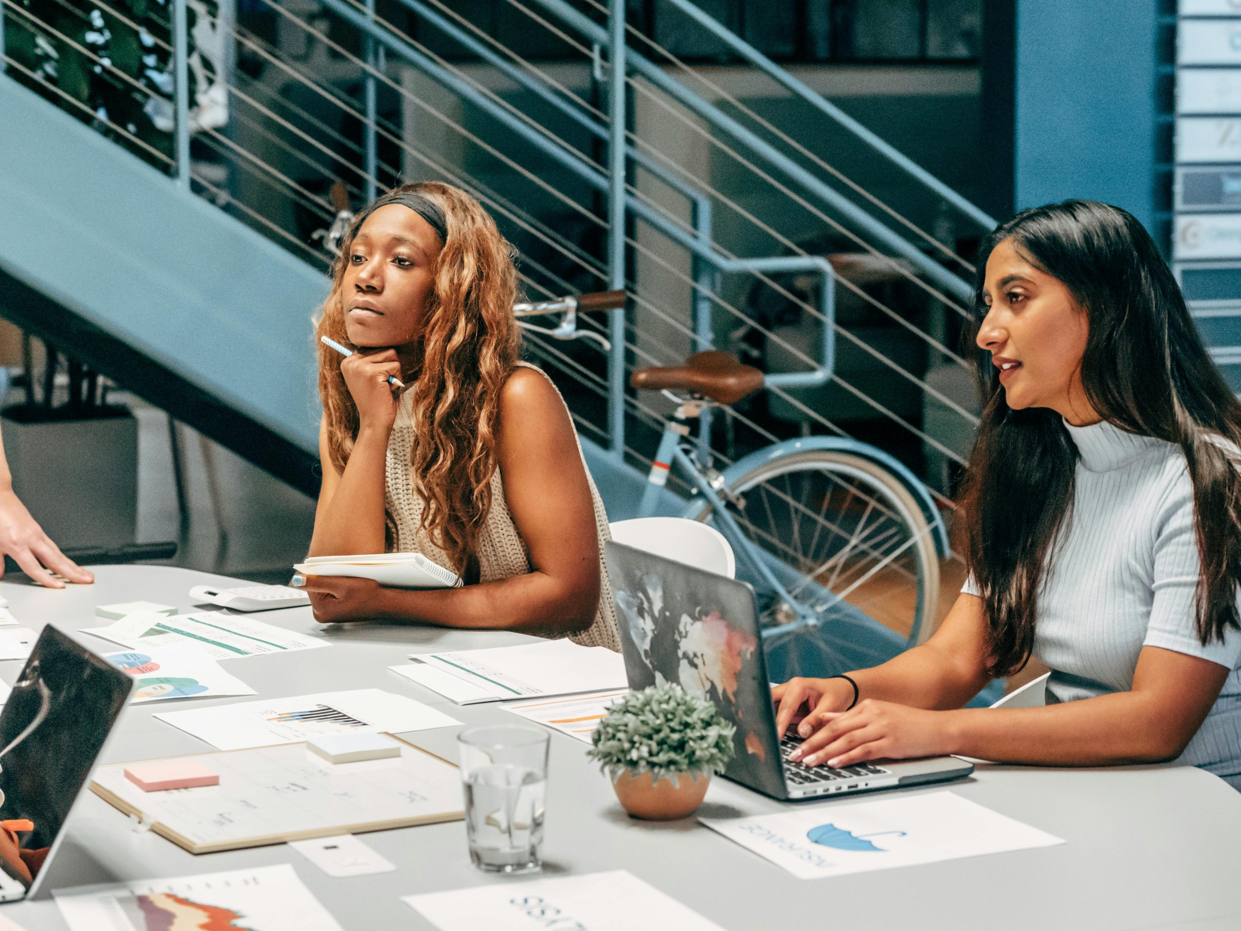 Two women working in the office
